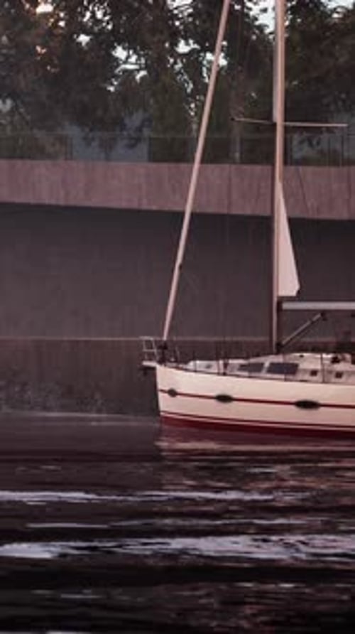 Sailboat Gliding on Calm Waters