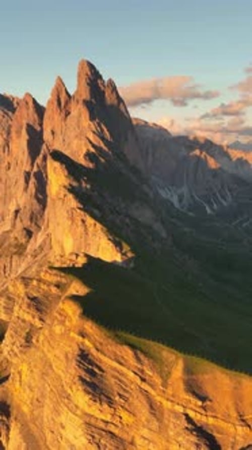 Vertical View Of Mountains Hills and Nature in Dolomites, Italy