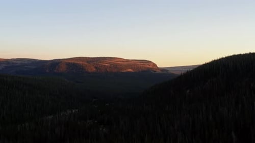 Stunning landscape aerial shot of a canyon in the Uinta Wasatch Cache National Forest in Utah with a