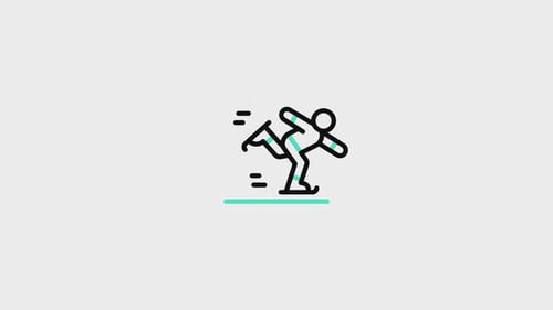 Minimalist Ice Skater Icon Animation