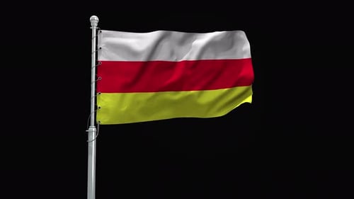 Realistic 3D South Ossetia National Flag Waving Loop