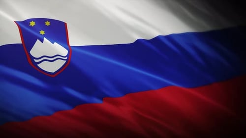 Realistic Waving Flag of Slovenia Background Animation