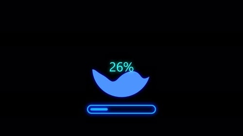 Water and fluid wavy circle colorful full percentage 0 to 100 loading. Flat style loading animation.