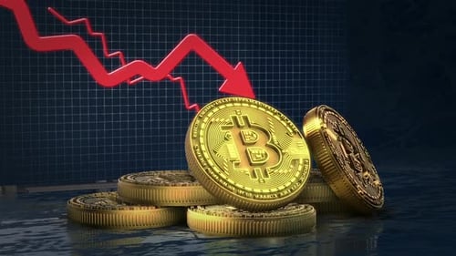 Crypto Market Decline Red Arrow 4K