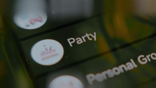 Categoria de festas no aplicativo Money Tracker