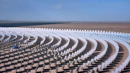 Vue aérienne d'un panneau solaire