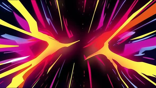 Cartoon Action Burst, Anime Energy Impact Flash, Comic Style Explosion Background