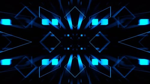 Blauer abstrakter gestreifter Cybertunnel-Hintergrund VJ Loop In 4K