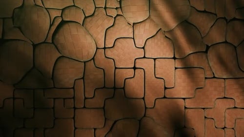 Mosaico geométrico, fundo abstrato animado moderno As peças do quebra-cabeça são infladas, geométricas