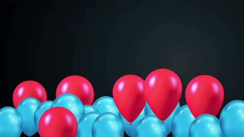 Abstract of Multicolored Balloons Transition Alpha Channel