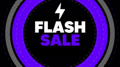 Animated Flash Sale Promotional Banner with Geometric Elements
