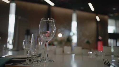 Elegant Banquet Table Ready for Wedding Reception