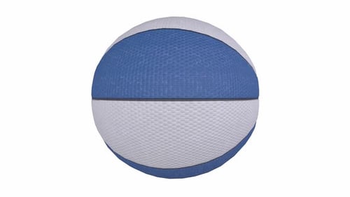 Blue and White Basketball Close-Up