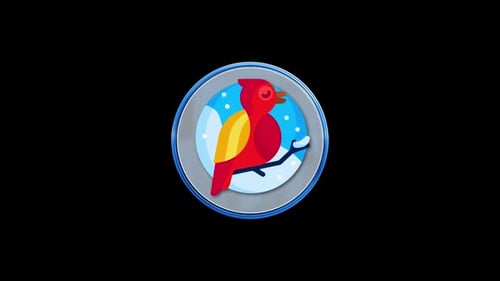 Snow Bird Circle Icon Loop Animation