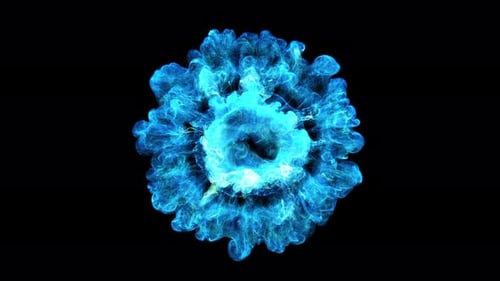 Blue Green Energy Explosion Ring Abstract Vortex With Particles Smoke Portal And Motion (1)