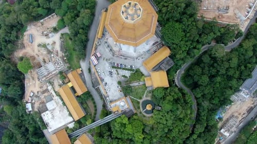 Drone Aerial Footage of the Magnificent Chinese Temple in Penang - Kek Lok Si (Ji Le Shi) Temple
