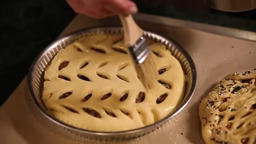chef cooking pies in the kitchen