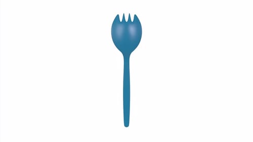 Plastic Spork 3d object rotating loop