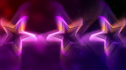 Glamour Neon Stars: Seamless Loop Animation for Fashion Event Videos