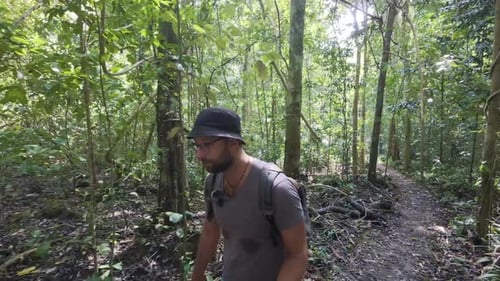 With purpose clear walking the trail, roots and shade, beyond the veil