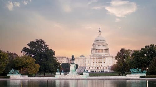 Time lapse of the United states capitol building, Washington DC, USA.