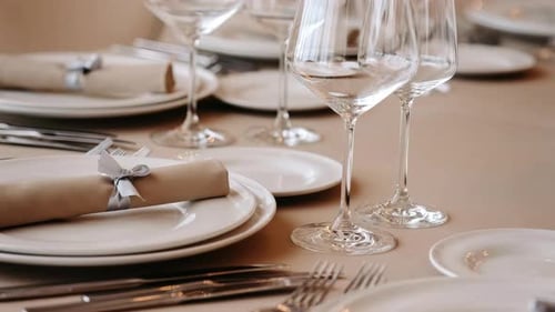 Dinner Table Decoration in Restaurant