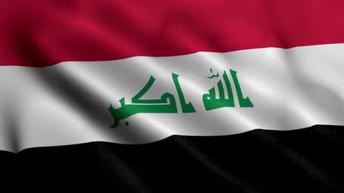 Waving Iraq National Flag Seamless Loop