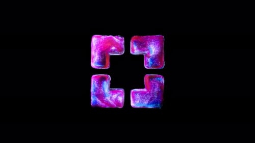 Glowing Iridescent 4 Sides Arrow On Alpha