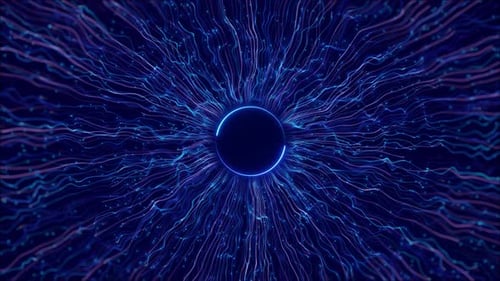 Cyber HUD Circle Interfaces Hi-Tech-Tunnel 3D Digitaler Tunnel Quadratische Futuristische Matrix für große Datenmengen