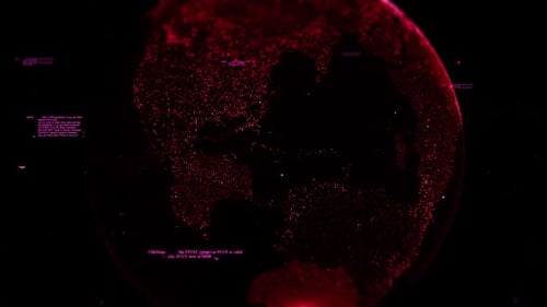 Technologic Earth Surrounded By A Network Of Graphics Effects V02