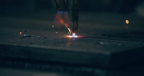 Plasma Cutting Metal CNC Steel Technology Welding Sparks Metalwork Industry