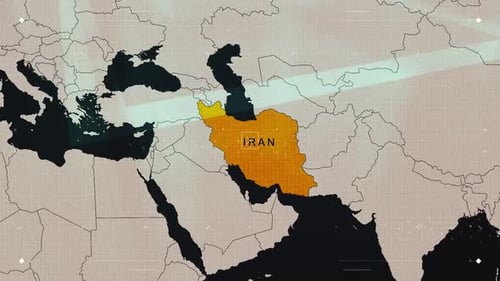 Futuristic Global Map Zoom and Digital Grid Reveal