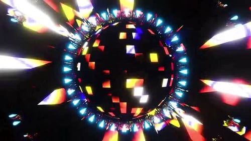 Vibrant Neon Disco Ball Party Visual Loop Background