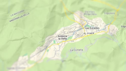 Digital Map of Andorra la Vella and Les Escaldes