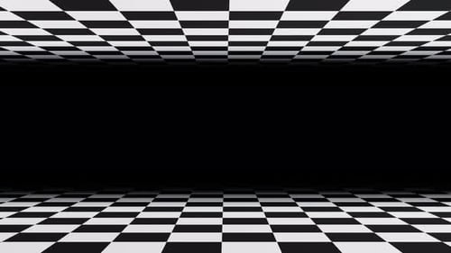 Black and White Checker Frame Optical Illusion Loop Animation