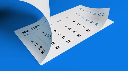 Animated 2024 Calendar Page Turn Transition