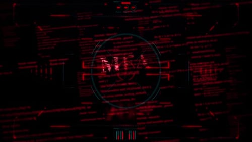 Futuristic Red Code Technology Interface Reveal