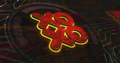 Concept numérique de symbole d'amour romantique et de baiser XOXO