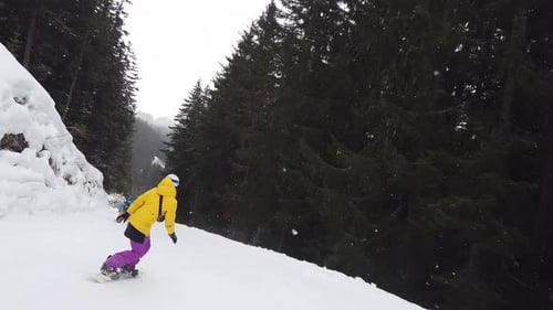 Girl snowboarder