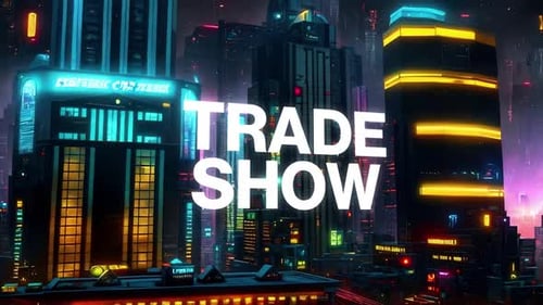 Trade Show Title Screen – Cyberpunk City