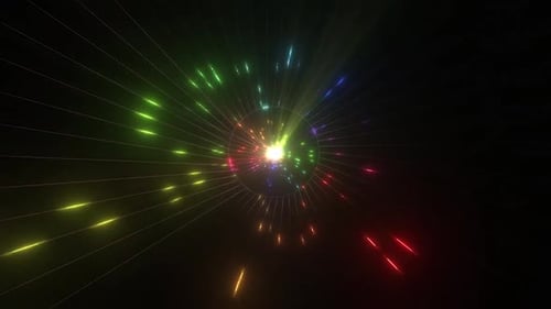 Dynamischer abstrakter Tunnel aus Licht- und Farbimpulsen vorwärts