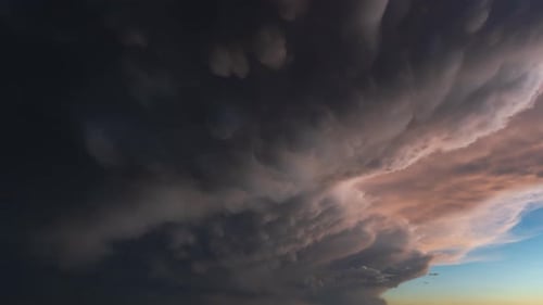 Stormy Clouds Aerial View at Sunset