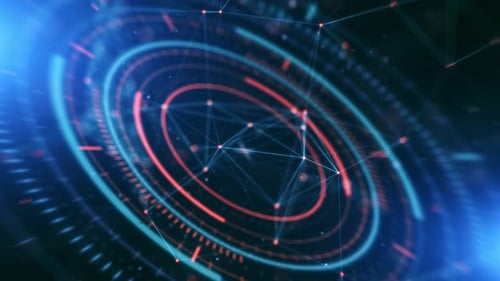 Spinning Technology Background With Abstract Data Connections