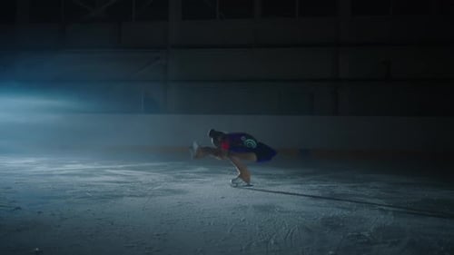 Young Girl Ice Skating Figure Skating Performance
