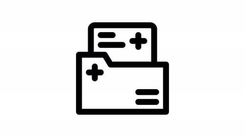 Medical Folder Icon Animation with Document Reveal