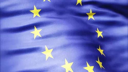 European Union Flag Waving Seamless Loop Background