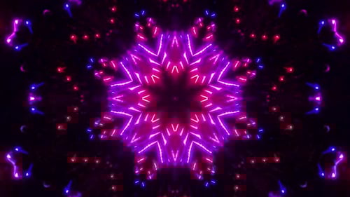 Dynamic neon tunnel with pulsing pink and blue lights