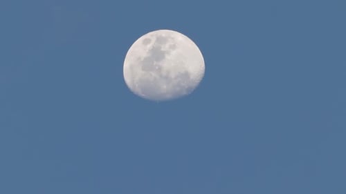 Bright Full Moon in a Clear Blue Sky