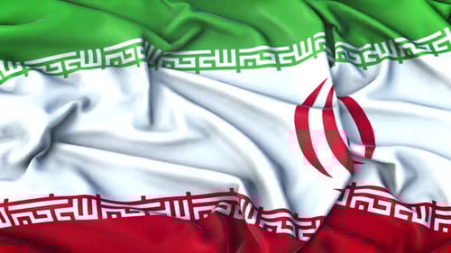 Realistic Waving Flag of Iran Seamless Loop
