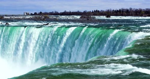 Niagara Waterfalls seen from the Canadian border, close up time lapse
